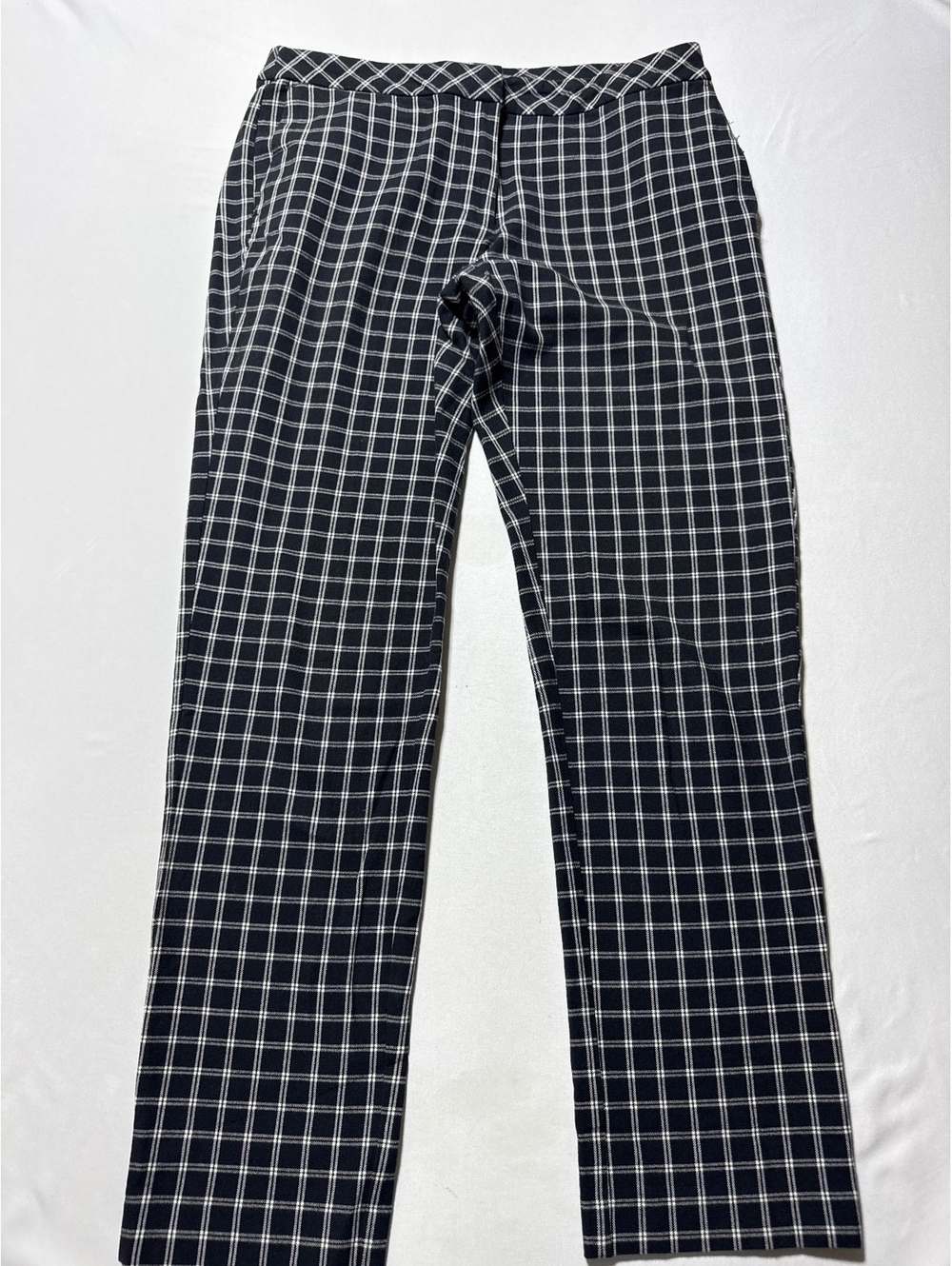 NYDJ Premium Bi-Stretch Black & White Plaid Pants Size 10T -